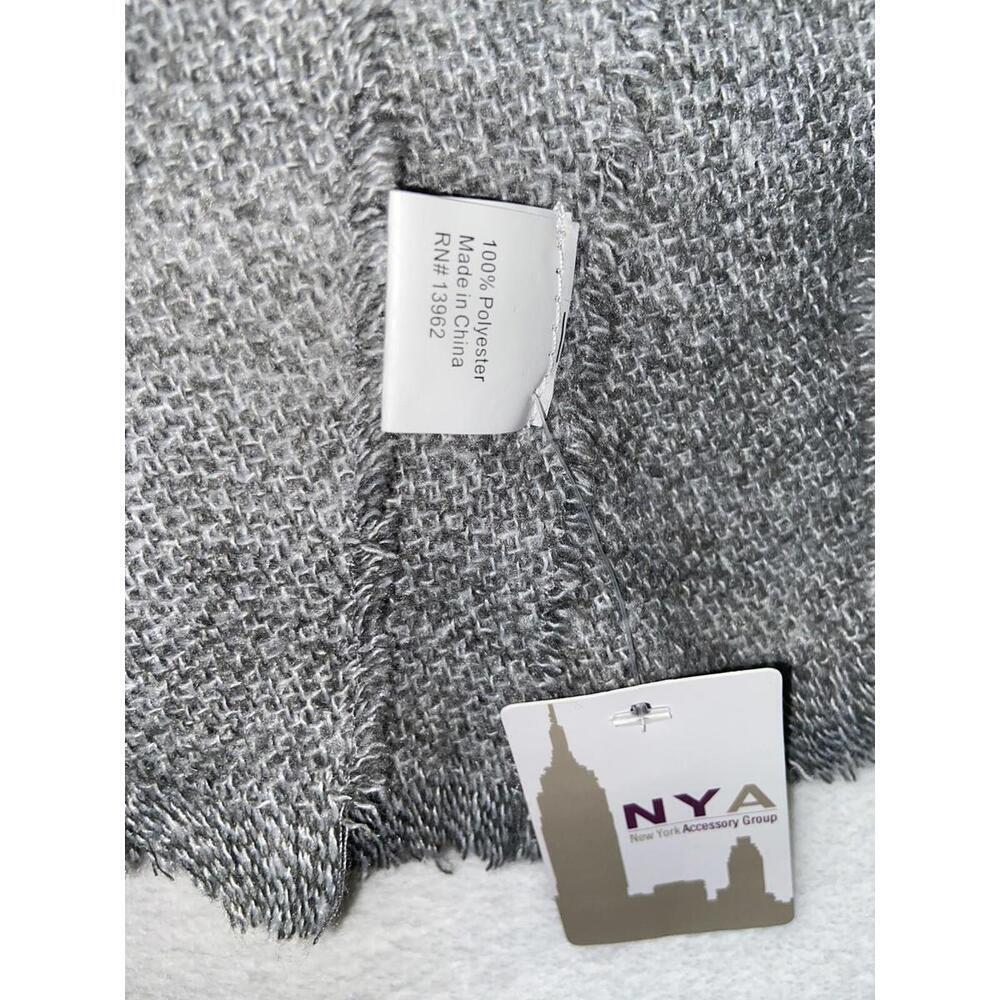 NYA Womens Scarf Size One Size Fits All Gray Thick Rectangle Winter Casual Dress